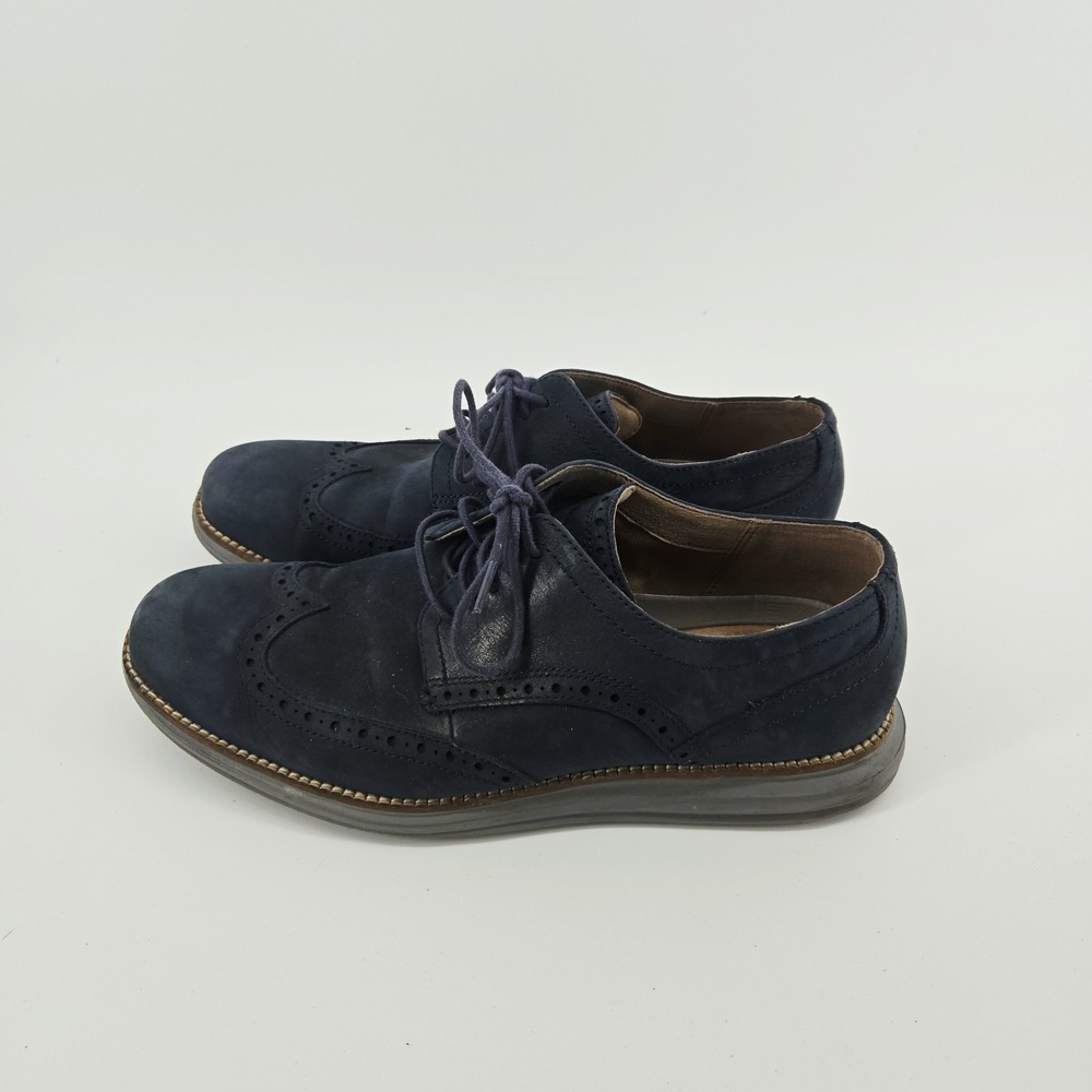 Cole Haan Shoes Mens Size 9M‎ Blue Suede Grand Original Wingtip Lunarlon C26473